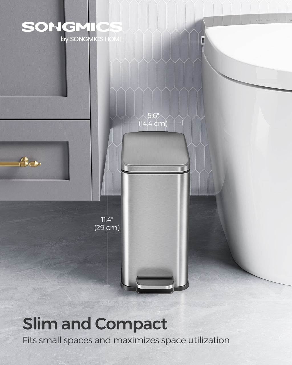 1.3 Gallon Small Trash Bin with Lid
