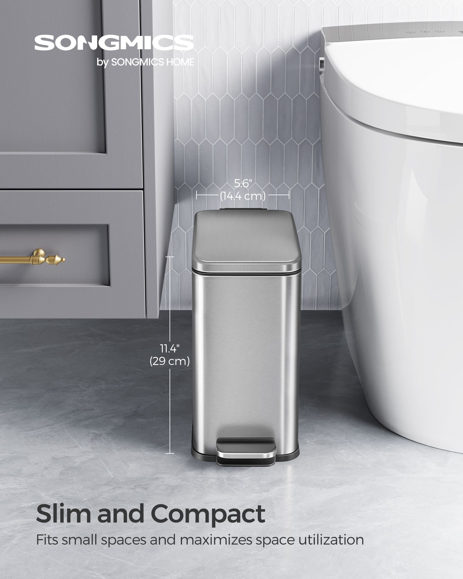 1.3 Gallon Small Trash Bin with Lid