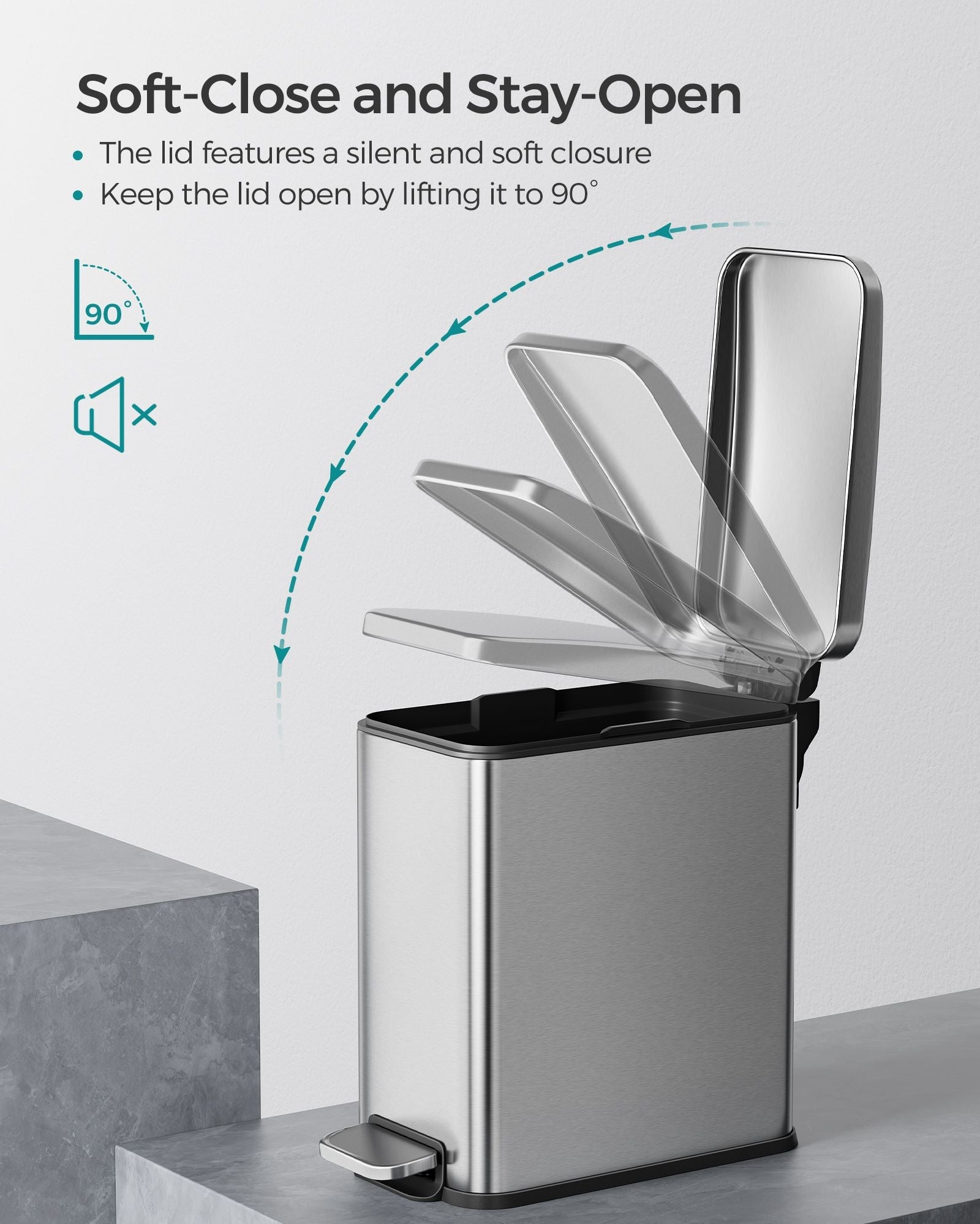 1.3 Gallon Small Trash Bin with Lid