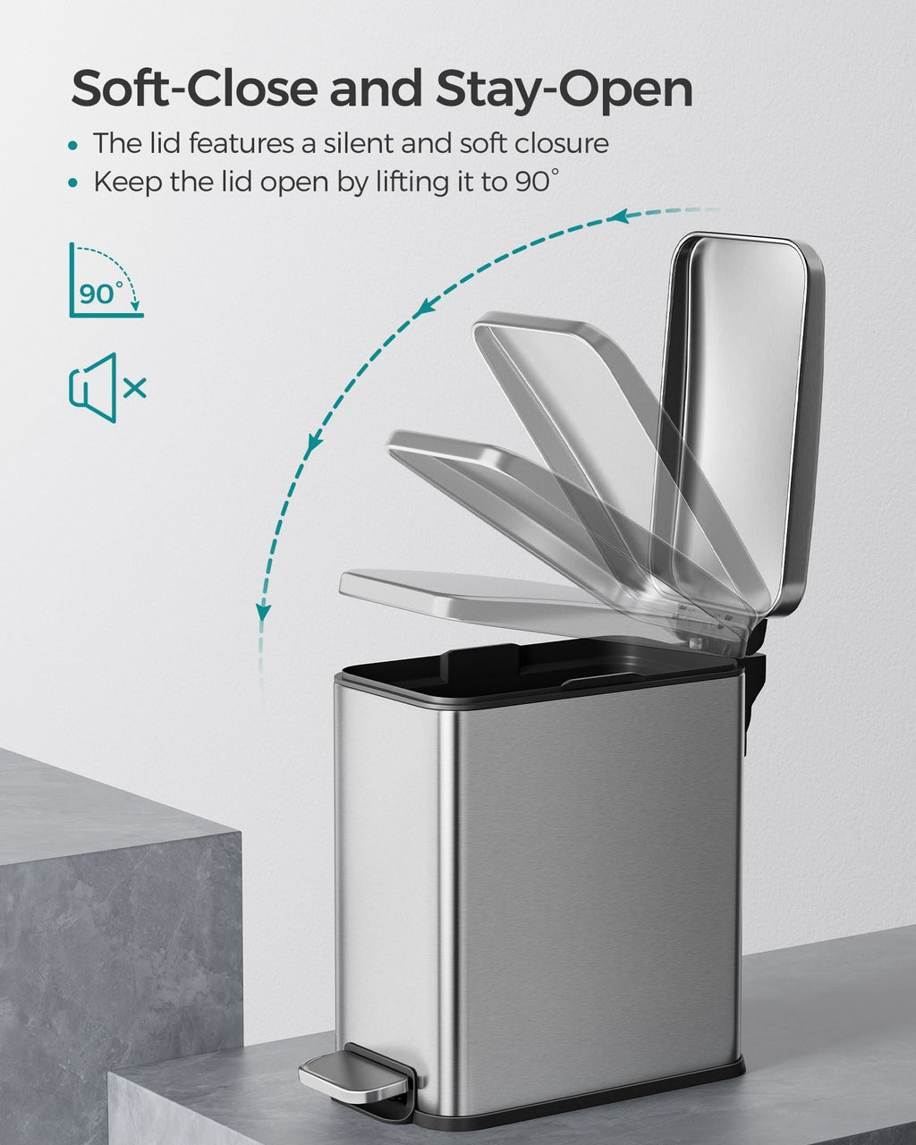 1.3 Gallon Bathroom Trash Can and Toilet Brush Set