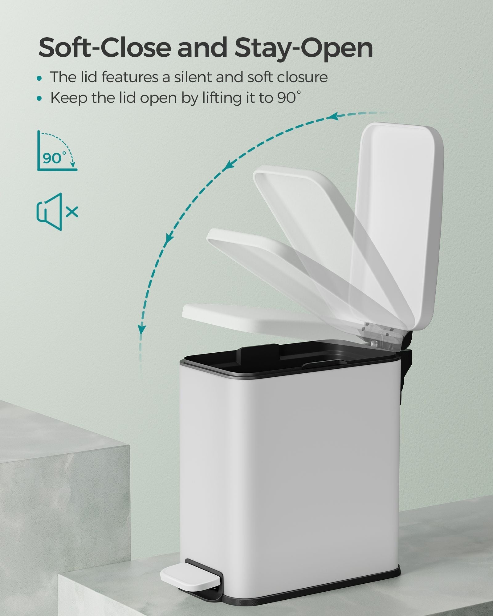 1.3 Gallon Small Trash Bin with Lid