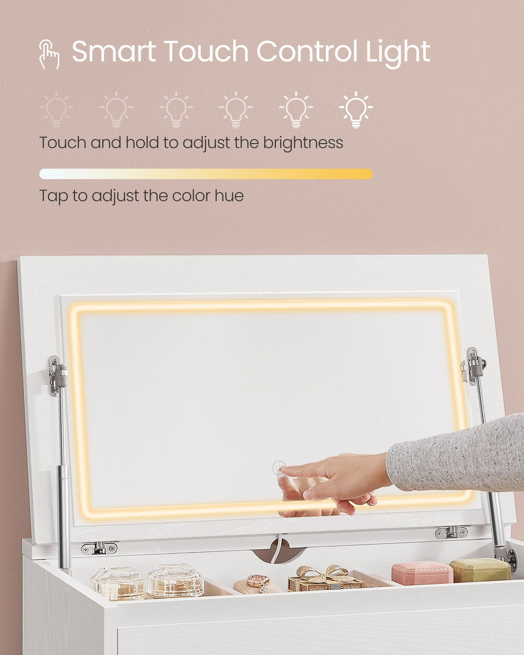 5-Drawer Dresser with Vanity Mirror and Lights