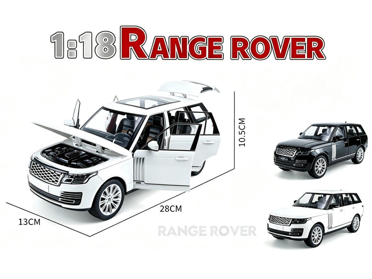 Land Rover Ranger Rover 50th Anniversary Black Metallic with Sunroof 1/18 Diecast Model Car by Heimanba