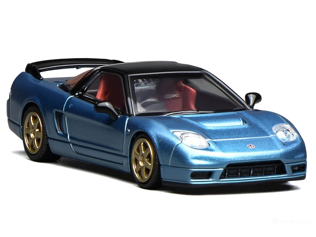 Honda NSX-R (NA2) RHD (Right Hand Drive) Ice Blue Metallic with Black Top and Red Interior "Intern 64" Series 1/64 Diecast Model Car by MotorHelix