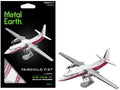 Model Kit Fairchild F-27 Commercial Aircraft "Pacific Alaska" White with Red Stripes (Moderate Difficulty) Steel Model by Metal Earth