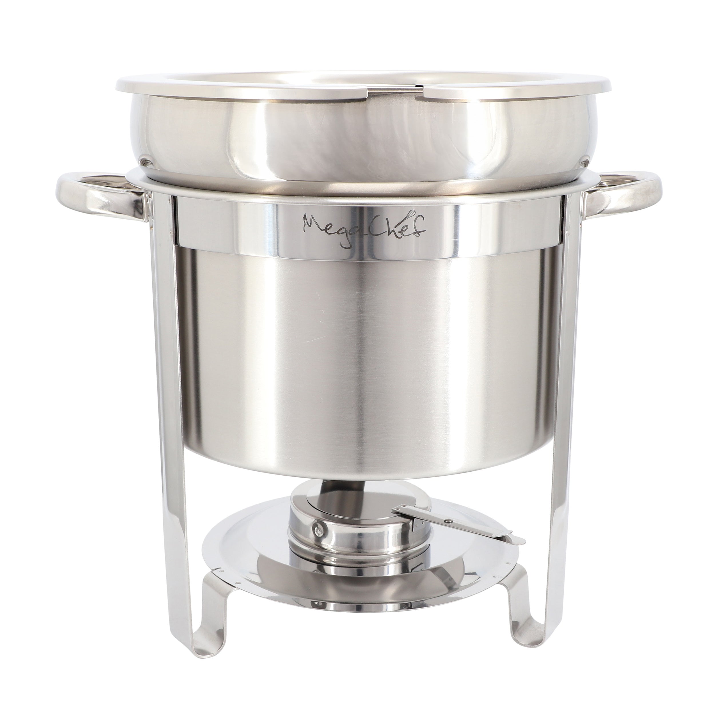 MegaChef 7.4 Quart Round Stainless Steel Soup Professional Chafing Dish/Food Warmer/Buffet Server Serving Trays