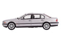 BMW 750IL Aspen Silver Metallic with Sun Roof Limited Edition 1/64 Diecast Model Car by Mini GT