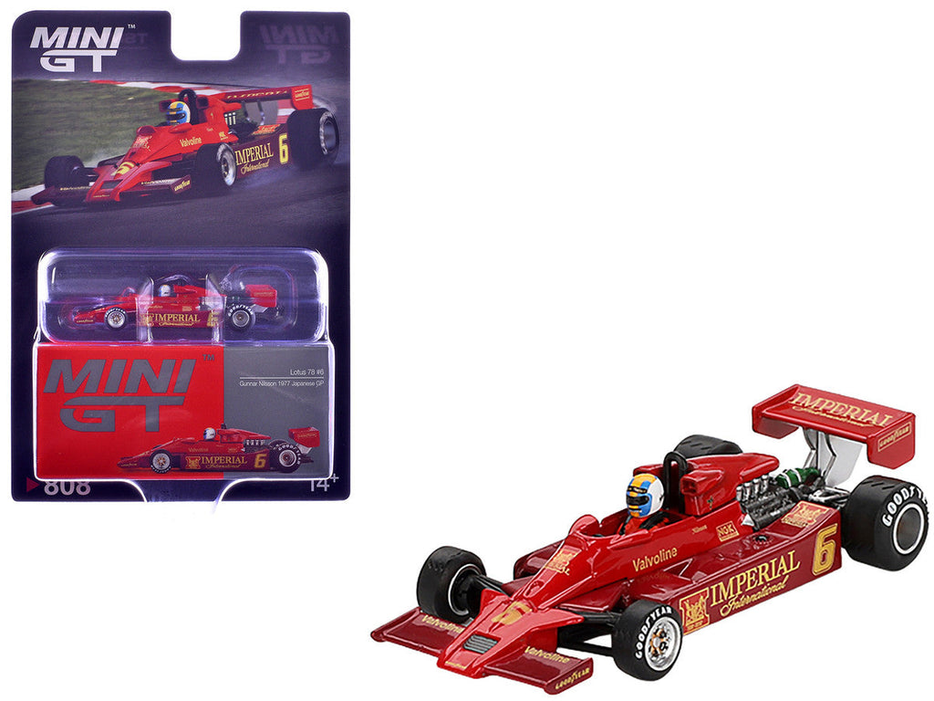 Lotus 78 #6 Gunnar Nilsson "John Player Team Lotus" Formula One F1 "Japanese GP" (1977) Limited Edition 1/64 Diecast Model Car by Mini GT