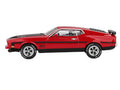 1971 Ford Mustang Mach 1 Race Red with Black Hood and Stripes Limited Edition 1/64 Diecast Model Car by Mini GT