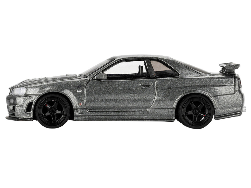 Nissan Skyline GT-R (NISMO BNR34 CRS Version) RHD (Right Hand Drive) Dark Metal Gray Metallic Limited Edition 1/64 Diecast Model Car by Mini GT