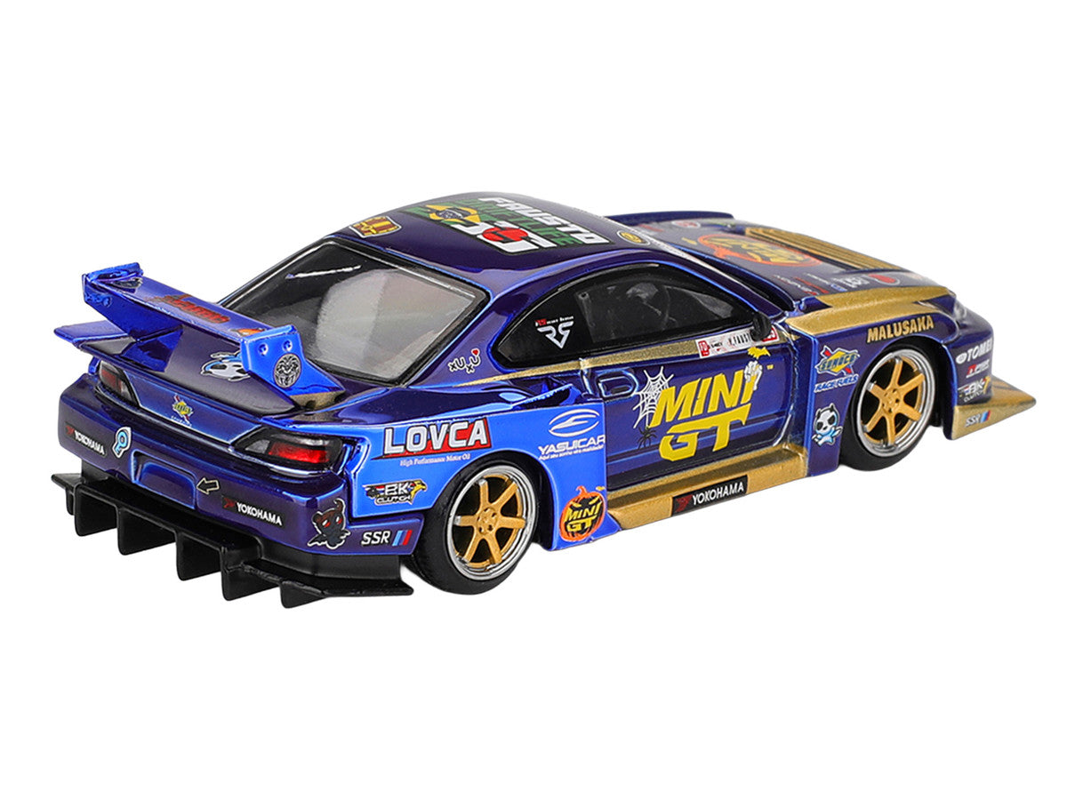 Nissan Silvia (S15) LB-Super Silhouette RHD (Right Hand Drive) #555 Yukio Fausto "Team MINI GT Liberty Walk" Halloween Special "Formula Drift Japan" (2025) Limited Edition 1/64 Diecast Model Car by Mini GT