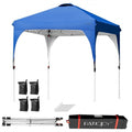 6.6 x 6.6 Feet Outdoor Pop Up Height Adjustable Canopy Tent with Roller Bag-Blue - Color: Blue