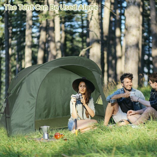 Cot Elevated Compact Tent Set with External Cover-Green