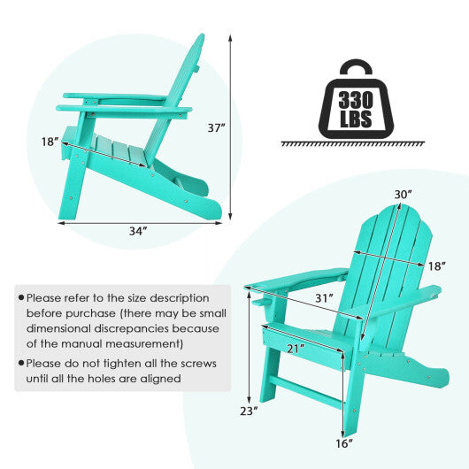 Outdoor Adirondack Chair with Built-in Cup Holder for Backyard Porch-Gray