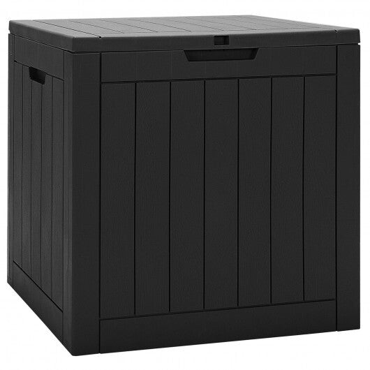 30 Gallon Deck Box Storage Container Seating Tools-Black - Color: Black