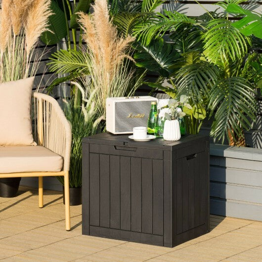 30 Gallon Deck Box Storage Container Seating Tools-Black - Color: Black