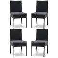 Set of 4 Patio Rattan Wicker Dining Chairs Set with Soft Cushions- Brown