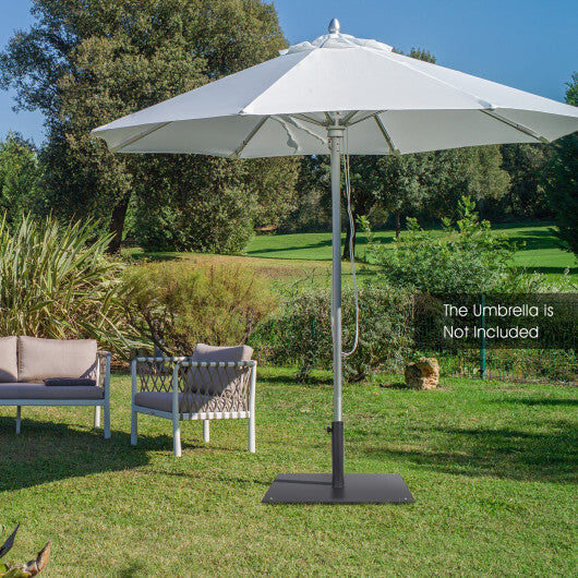 20 Inches Patio Umbrella Base with 4 Adjustable Footpads - Color: Black