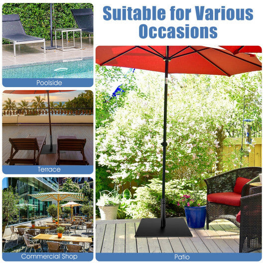 42 LBS Weighted 25 Inch Square Patio Umbrella Base - Color: Black
