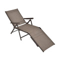 Patio Foldable Chaise Lounge Chair with Backrest and Footrest-Brown - Color: Brown