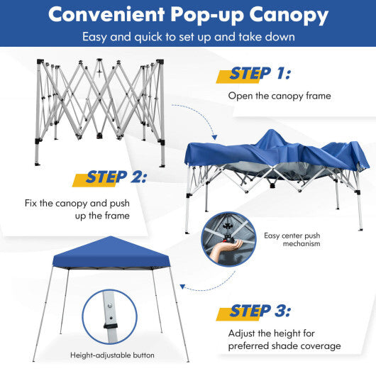 10 x 10 Feet Outdoor Instant Pop-up Canopy with Carrying Bag-Pink
