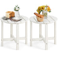 Set of 2 18 Inch Round Weather-Resistant Adirondack Side Tables-Black