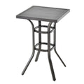 24 Inch Patio Bar Height Table with Aluminum Tabletop and Adjustable Foot Pads