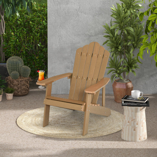 Weather Resistant HIPS Outdoor Adirondack Chair with Cup Holder-Navy
