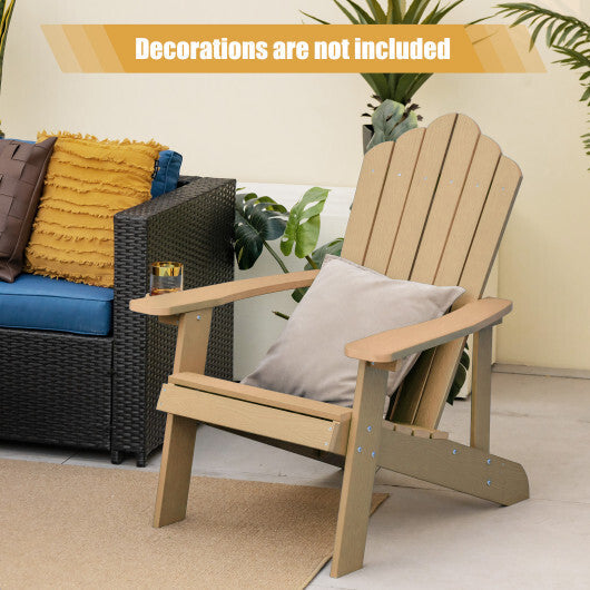 Weather Resistant HIPS Outdoor Adirondack Chair with Cup Holder-Navy