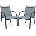 Patio Chairs Set of 2 with All Weather Breathable Fabric-Blue