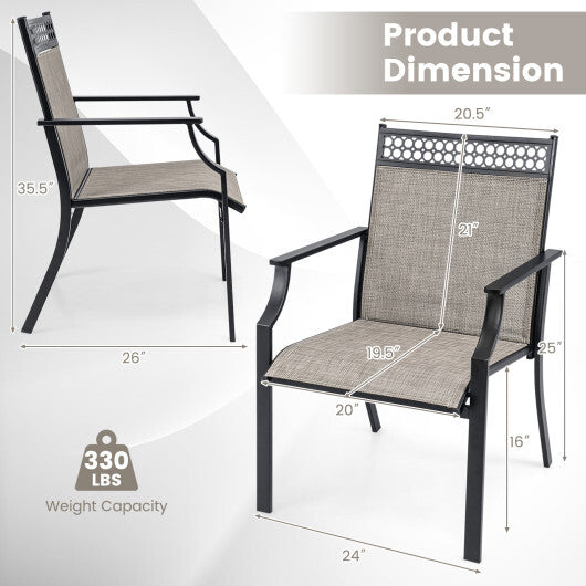 Patio Chairs Set of 2 with All Weather Breathable Fabric-Blue