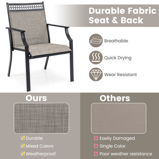 Patio Chairs Set of 2 with All Weather Breathable Fabric-Blue