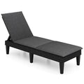 Patio Lounge Chair 3-Position Adjustable Backrest and Cushion-Orange