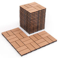 18 Pieces 12 x 12 Inch All Weather Interlocking Deck Tiles-Gray
