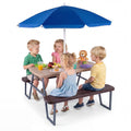 Kids Picnic Table with Benches Seats up to 4-Brown