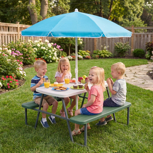 Kids Picnic Table with Benches Seats up to 4-Brown