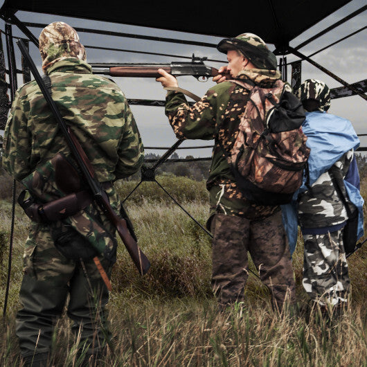 82 Inch Tall Hunting Blind 270? One Way See Through Ground Tent for 3-4 People