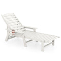 Patio Chaise Lounge Chair with 4 Position Backrest-White