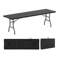 8 ft Portable Folding Table 350 LBS Fold-in-Half Table with HDPE Tabletop-White