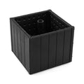 2-in-1 Outdoor Umbrella Base Planter Patio Umbrella Stand with Flower Box-Black