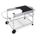 Outdoor Movable Grill Table for 18/22 Inch Weber Original Kettle for Camping-Black