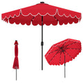 10 Feet Solar Patio Umbrella with 24 LED Lights-Gray