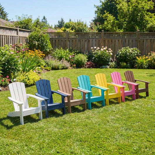 All-Weather HIPS Kid's Adirondack Chair with with High Backrest and Armrests-Turquoise