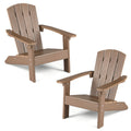 Set of 2 Kid's Adirondack Chair with with High Backrest and Armrests-Pink