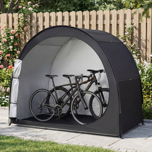 Bike Storage Tent Portable Bicycle Shed with Waterproof PU Coated Oxford Fabric-Black