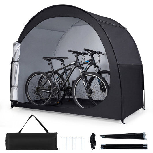 Bike Storage Tent Portable Bicycle Shed with Waterproof PU Coated Oxford Fabric-Black