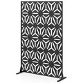 72"H x 48"W Freestanding Fence Panel with Stand and Expansion Bolts-Black