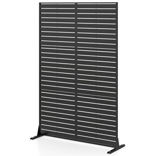 72"H x 48"W Outdoor Decorative Divider Screen with Stand and Expansion Bolts-Black