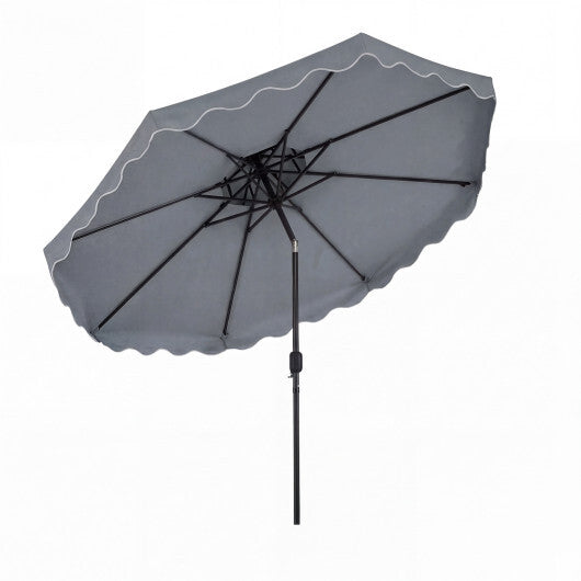 10 Feet Patio Umbrella with Push Button Tilt and Crank-Coffee