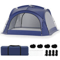 Beach Tent for 12-15 People Easy Setup Dome Canopy Tent with 4 Removable Zippered Sidewalls-Blue